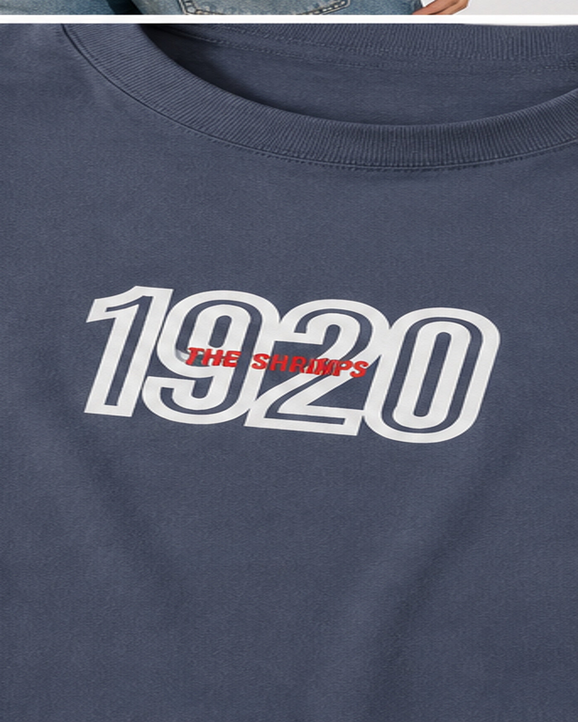 Ladies Tshirt 1920 design Blue Grey