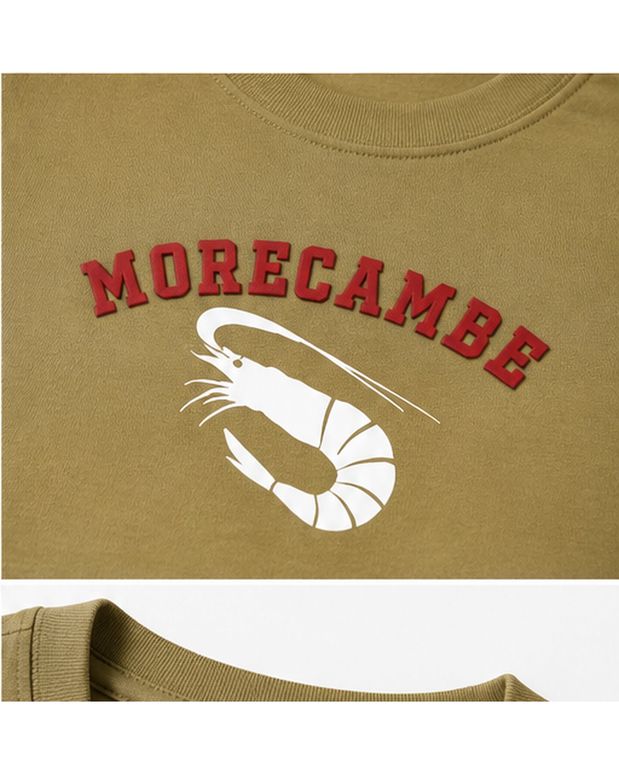 Mens Tshirt with Shrimp Faded Olive